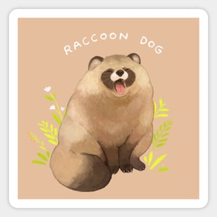 Yawning Raccoon Dog Magnet